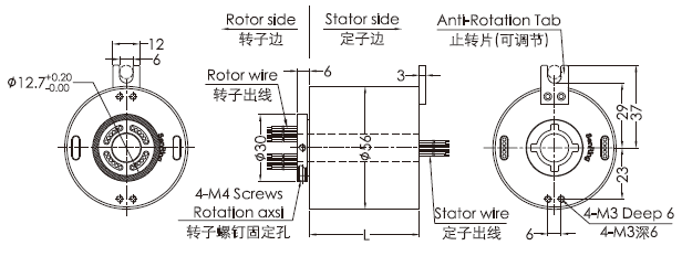 eh1256-01EH1256-01系列千兆網(wǎng)線滑環(huán)（1根千兆網(wǎng)線+0~22路電流/信號(hào)） 系列滑環(huán)外形圖紙